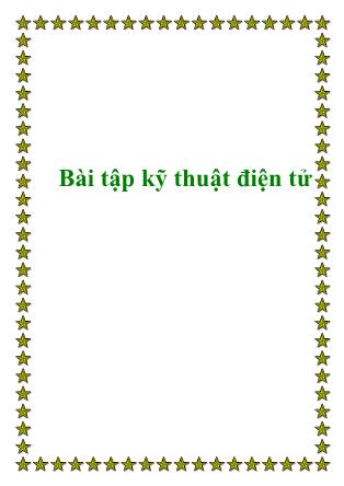 Bài tập Kỹ thuật điện tử