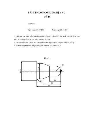 Bài tập lớn công nghệ CNC