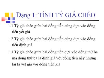 Bài tập Tài chính quốc tế