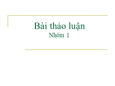 Bài thảo luận GSM