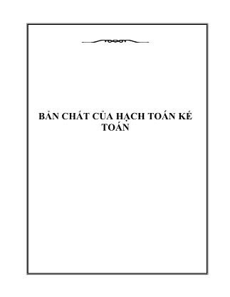 Bản chất của hạch toán kế toán