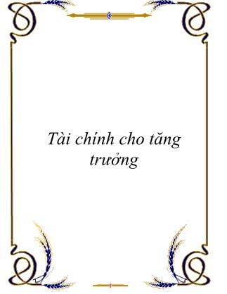 Báo cáo Tài chính cho tăng trưởng