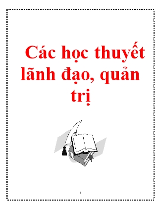 Các học thuyết lãnh đạo, quản trị