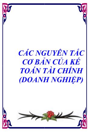 Các nguyên tắc cơ bản của kế toán tài chính (Doanh nghiệp)