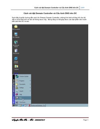 Cách cài đặt Domain Controller và Cấu hình DNS trên DC
