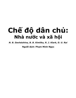 Chế độ dân chủ: Nhà nước và xã hội (Phần 1)