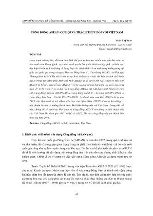 Cộng đồng ASEAN: cơ hội và thách thức đối với Việt Nam