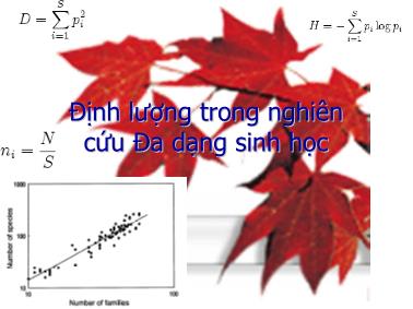 Định lượng trong nghiên cứu Đa dạng sinh học