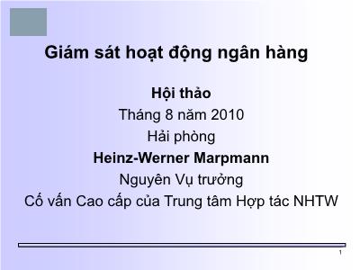 Giám sát hoạt động ngân hàng