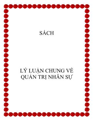 Giáo án Lý luận chung về quản trị nhân sự