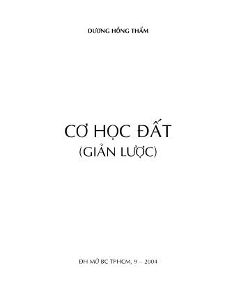 Giáo trình Cơ học đất (Giản lược) - Phần 1