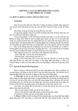 Giáo trình Cơ sở thủy lực - Chương 2: Cơ cấu biến đổi năng lượng và hệ thống xử lý dầu