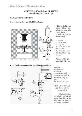 Giáo trình Cơ sở thủy lực - Chương 4: Ứng dụng hệ thống truyền động thủy lực