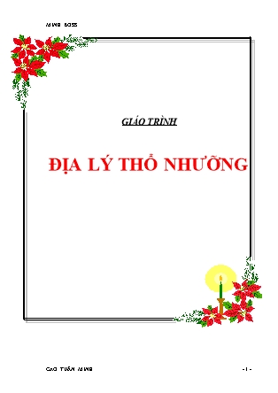 Giáo trình Địa lý thổ nhưỡng - Cao Tuấn Minh