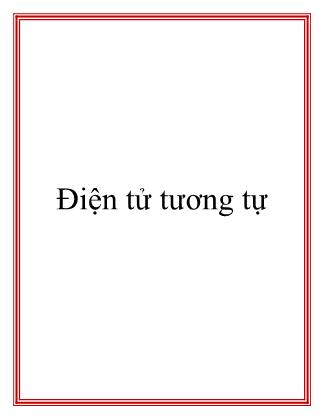 Giáo trình Điện tử tương tự