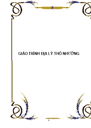 Giáo trình Giáo trình Địa lý thổ nhưỡng