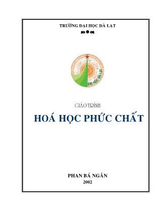 Giáo trình Hoá học phức chất (Phần 1)