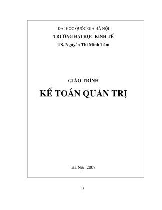 Giáo trình Kế toán quản trị - TS. Nguyễn Thị Minh Tâm