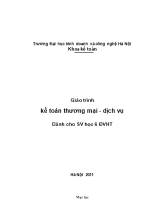 Giáo trình Kế toán Thương mại - Dịch vụ