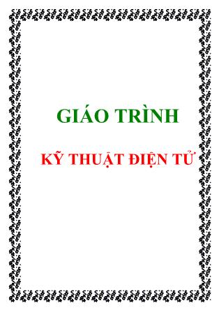 Giáo trình Kỹ thuật điện tử - Lê Thị Hồng Thắm