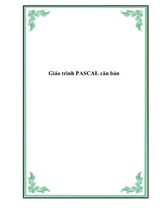 Giáo trình Lập trình Pascal căn bản