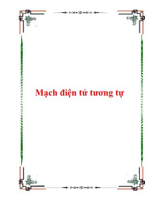 Giáo trình Mạch điện tử tương tự