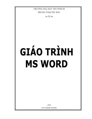 Giáo trình Microsoft Word