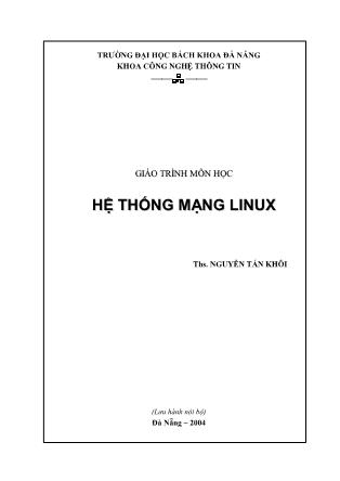 Giáo trình môn Hệ thống mạng Linux - ThS. Nguyễn Tấn Khôi