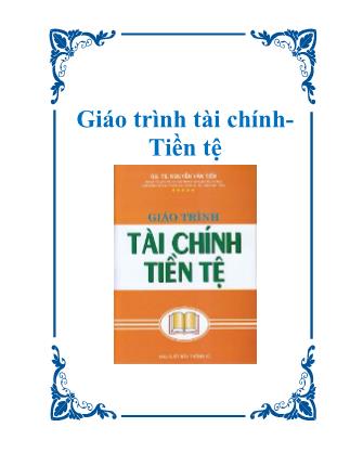 Giáo trình  môn học Tài chính-Tiền tệ