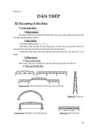 Giáo trình môn Kết cấu thép - Chương 5: Dàn thép