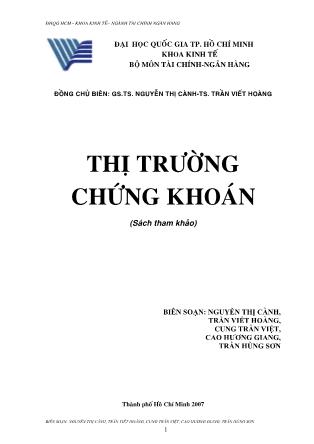 Giáo trình môn Thị trường chứng khoán