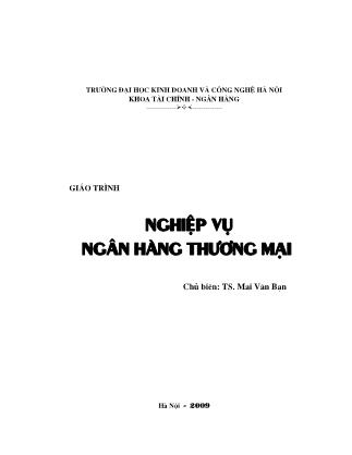 Giáo trình Nghiệp vụ Ngân hàng thương mại - PGS.TS Mai Văn Bạn