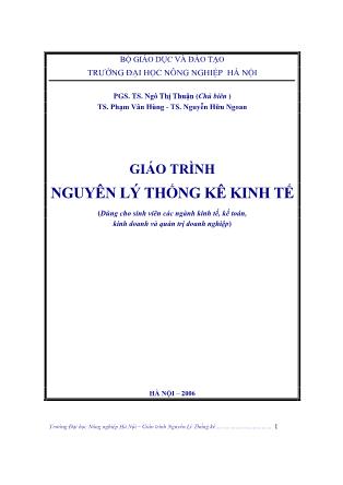 Giáo trình Nguyên lý thống kê kinh tế - PGS. TS. Ngô Thị Thuận