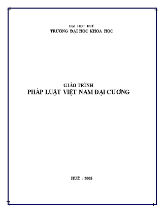 Giáo trình Pháp luật Việt Nam đại cương - TS. Đoàn Đức Lương