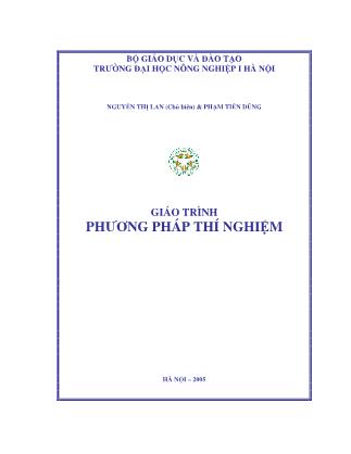 Giáo trình Phương pháp thí nghiệm