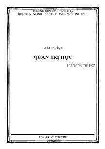 Giáo trình Quản trị học - PGS. TS. Vũ Thế Phú