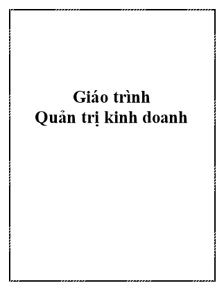 Giáo trình Quản trị kinh doanh