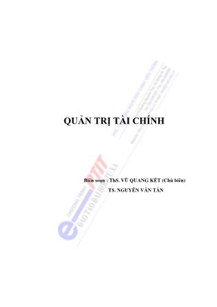 Giáo trình Quản trị tài chính doanh nghiệp - Th.S. Vũ Quang Kết