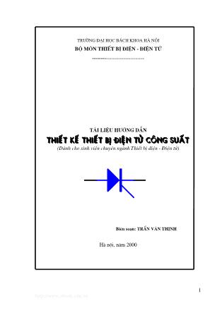 Giáo trình Thiết kế thiết bị điện tử công suất - Trần Văn Thịnh