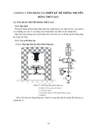 Giáo trình Thủy lực khí nén - Chương 5: Ứng dụng và thiết kế hệ thống truyền động thủy lực
