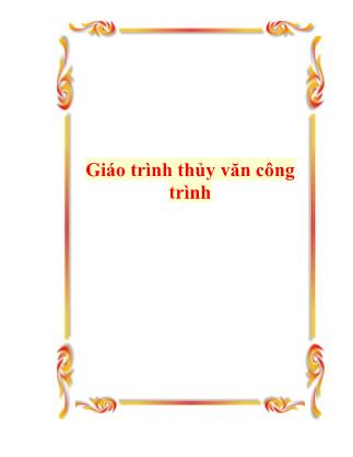 Giáo trình Thủy văn công trình