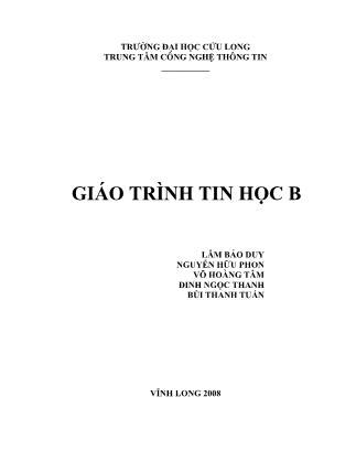 Giáo trình Tin học B