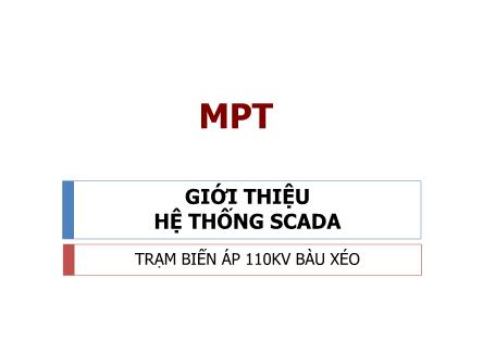 Giới thiệu hệ thống SCADA