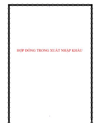 Hợp đồng trong xuất nhập khẩu