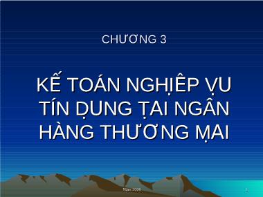 Kế toán nghiệp vụ tín dụng tại ngân hàng thương mại