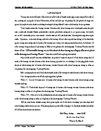 Khóa luận Kế toán tiền lương và các khoản trích theo lương tại công ty đầu tư và phát triển thương mại Trường Phước