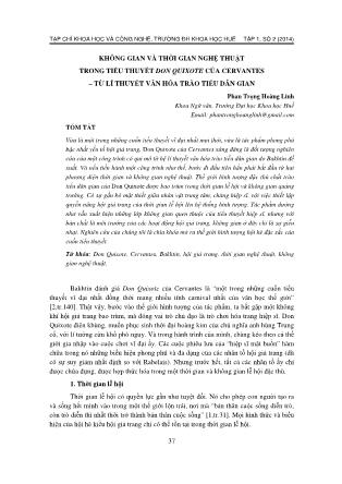 Không gian và thời gian nghệ thuật trong tiểu thuyết Don Quixote của Cervantes - từ lí thuyết văn hóa trào tiếu dân gian