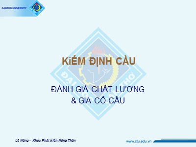 Kiểm định cầu: Đánh giá chất lượng - Lê Nông