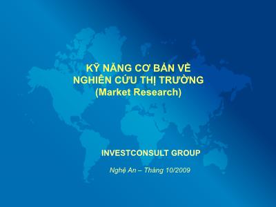 Kỹ năng cơ bản về nghiên cứu thị trường (Market Research)