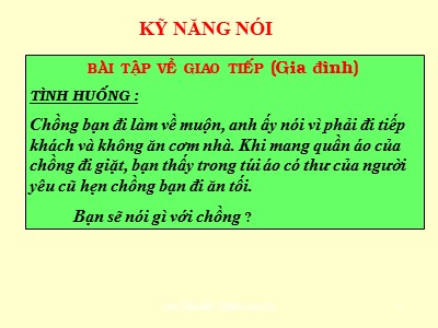 Kỹ năng giao tiếp (Phần 2)